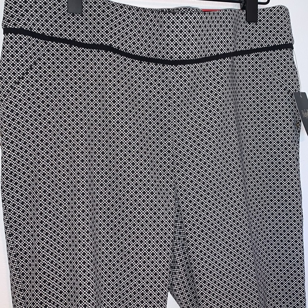 Rafaella Comfort Ankle Black Patterned Work Casual Pant